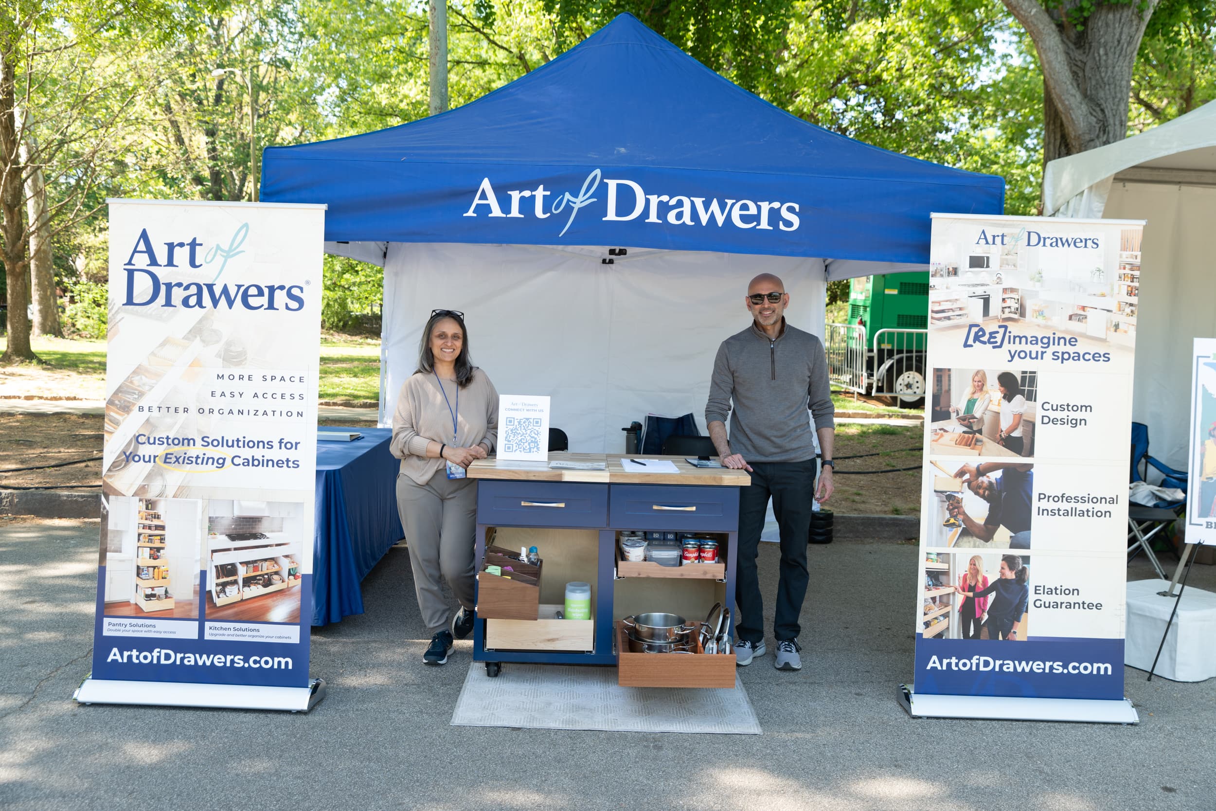 Art of Drawers vendor booth at Atlanta Dogwood Festival