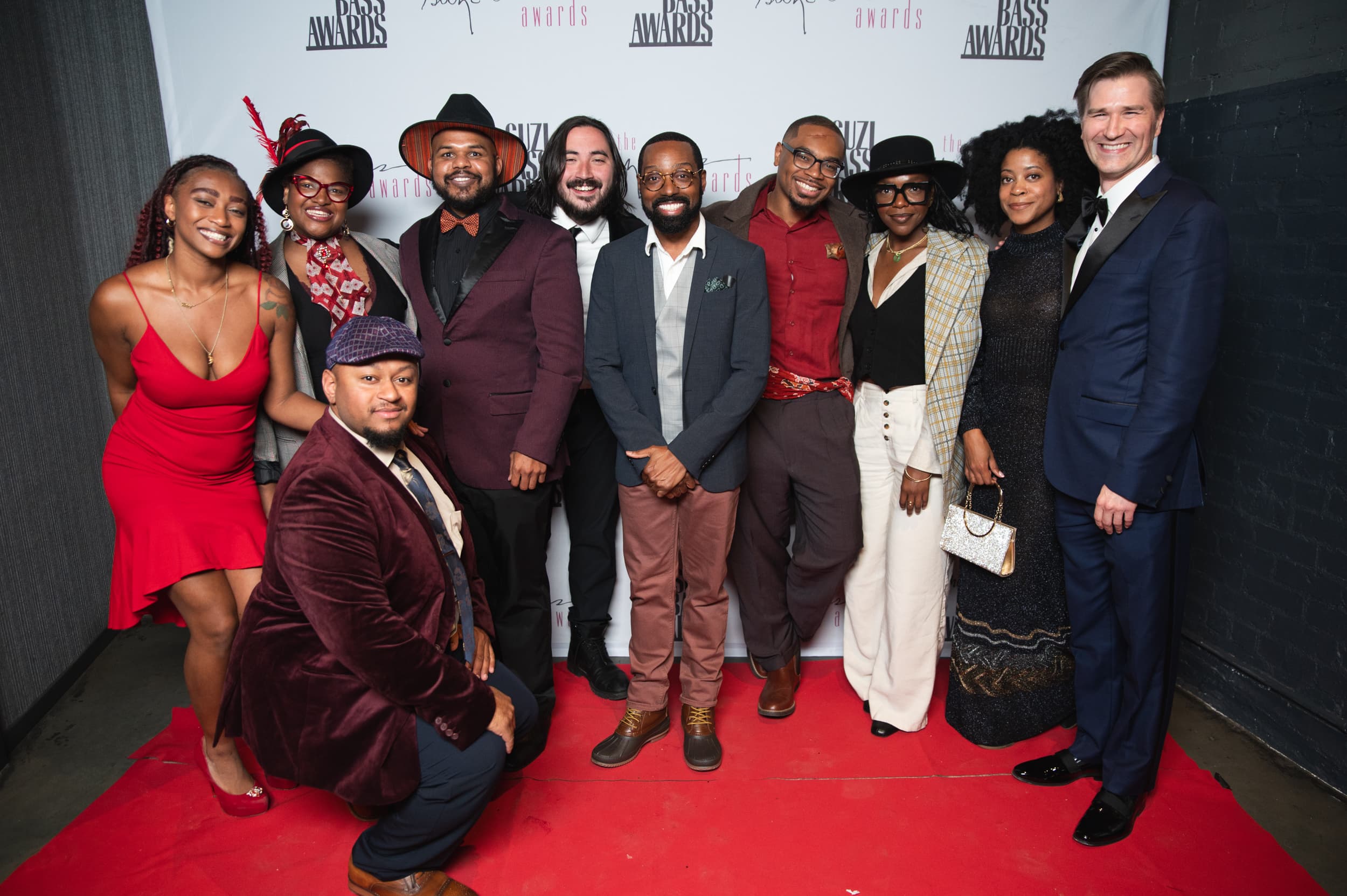 Theater artists on the red carpet at the 2025 Suzi Bass Awards photographed by Robert Mitchel Owenby